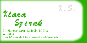 klara szirak business card